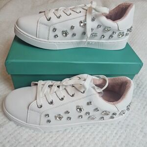 Lauren Lorraine - Pam-Y - Women's Ivory Sneakers - Size 5- Embellished
